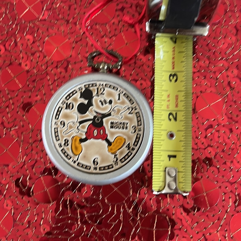 Disney Mickey Mouse Christmas ornament, Make-believe clock shows the time—1:40AM - Picture 4 of 5
